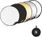 K&F CONCEPT 5-in-1 Light Reflector with Grip 22"(60cm) Photography Diffuser Collapsible Portable for Studio