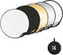 K&F CONCEPT 5-in-1 Light Reflector with Grip 22"(60cm) Photography Diffuser Collapsible Portable for Studio