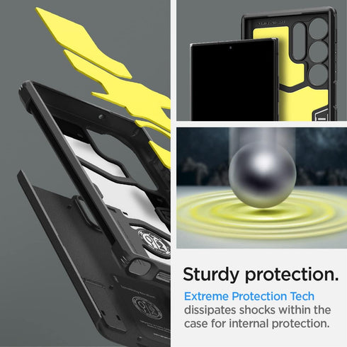 Galaxy S23 Ultra Case (2023) - Spigen Tough Armor in Black - Ultimate protection and style for your device.