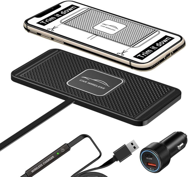 Wireless Car Charger QC 3.0 USB Adapter Kit Fast 15W 10W 7.5W Quick Charge Qi Charging Pad for iPhone 14, 13, 12, 11 Pro