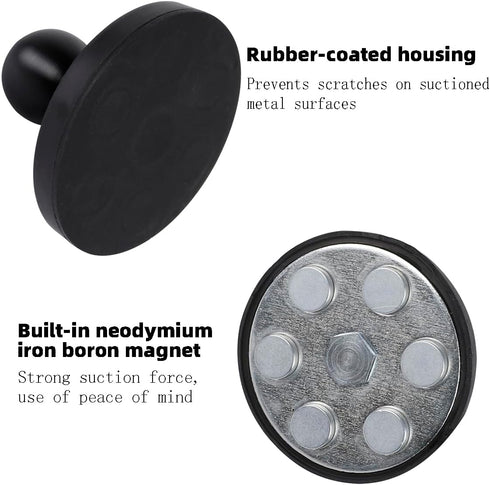 66mm Round Magnetic Mount Base with 1" Ball, Compatible with RAM Mounts B Size Double Socket Arm and 1 Inch Ball Holders