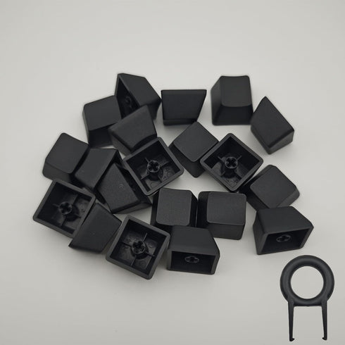 OEM Profile Blank Black Keycaps, PBT Material 1U R4 Keycap for MX switches Mechanical Keyboard (Black, 20pcs)