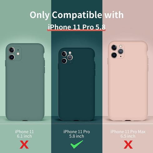 Cordking Silicone Ultra Slim Shockproof Case for iPhone 11 Pro, Soft Anti-Scratch Microfiber Lining, Enhanced Camera