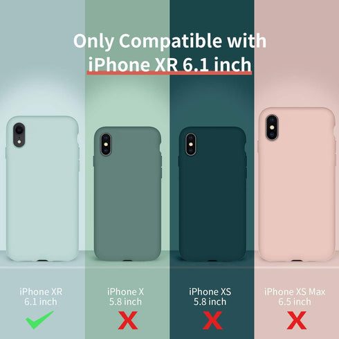 Cordking iPhone XR Case, 6.1" Ultra Slim Silicone, Shockproof with Soft Anti-Scratch Microfiber Lining, Midnight Green