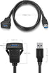 USB3.0 Square Flush Mount - 1M 3ft USB 3.0 Extension Mount Cable for Car, Boat, Motorcycle