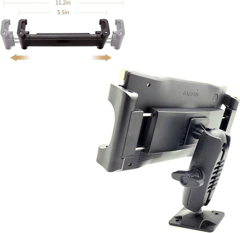 Heavy Duty Tablet GPS Smartphone AMPS Drill Base Dash ELD Mount for Truck, Van, Commercial Vehicle, Semi Fleet Limo