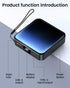 10000mAh Small Power Bank, Mini Portable Charger, USB C Input/Output with Smart LED Display, 30W Fast Charging for