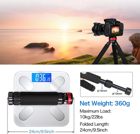 koolehaoda 1/4" 3/8" Camera Mini Tripod Table Stand Desktop Compact Tripod with and Screw Mount Compatible with DSLR