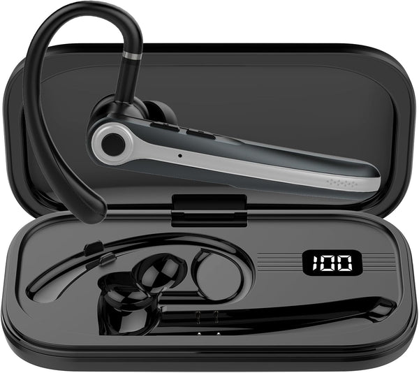 Atheewon Bluetooth Headset, Wireless Bluetooth Earpiece with ENC Noise Canceling Mic, 120Hrs
