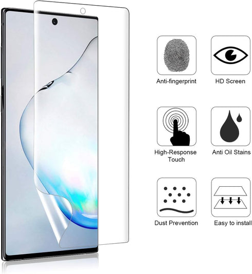 (3 Pack) TPU Screen Protector for Samsung Galaxy Note 10, High Definition Edge to Edge, Case Friendly Anti-Scratch
