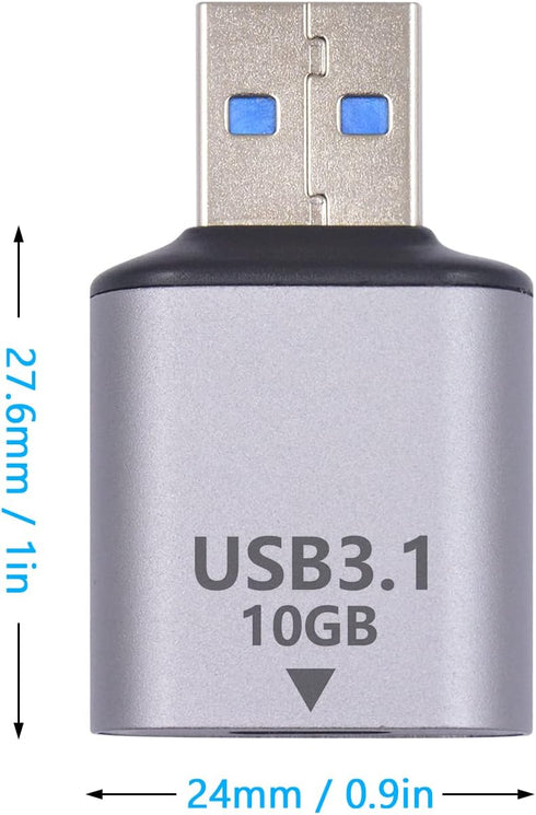 Poyiccot USB 3.1 to USB C Adapter 10Gbps, USB C to USB Adapter 3.1 Gen 2, USB C Female to USB Male Adapter for Laptop