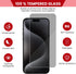 Casper Screen Protector for iPhone 15 Pro Max - Full Coverage & Military Grade Shatterproof Tempered Glass, HD Clarity, Scratch-Resistant, Washable | with Wipes (Privacy)