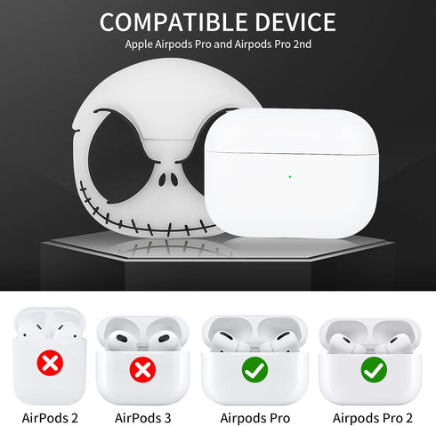 Compatible with Apple AirPods Pro 2nd/1st Generation Case Cover, Cleaner Kit and Cute Keychain, Soft Silicone Case