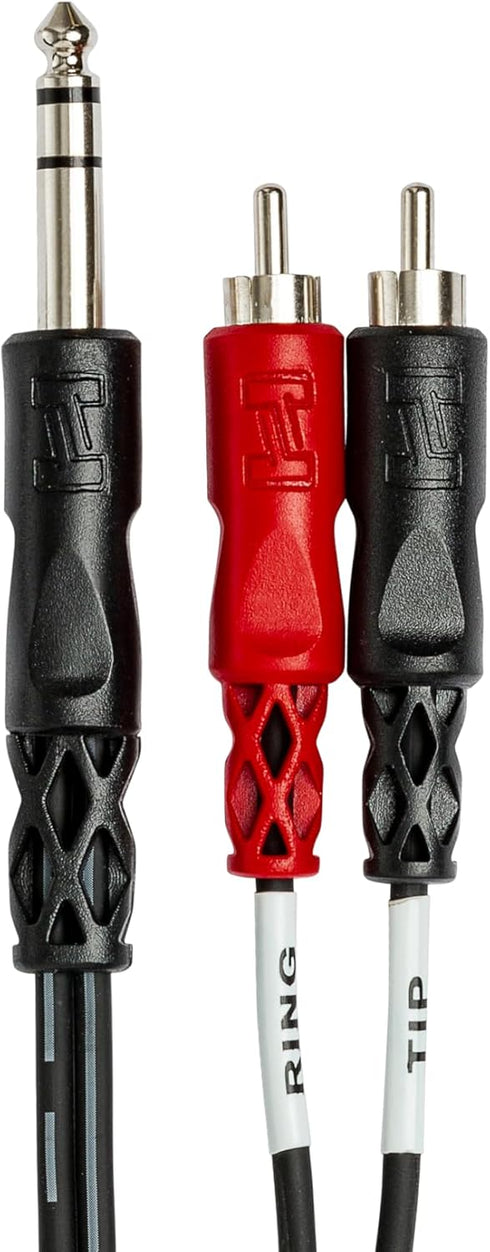 Hosa TRS-203 9 Feet Insert Cable, 1/4 Inches TRS to Dual RCA