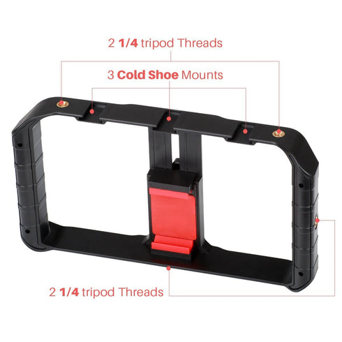 Ulanzi U Rig Pro Video Rig for iPhone - Phone Stabilizer Rig with Triple Cold Shoe Mount, Phone Tripod Mount for iPhone