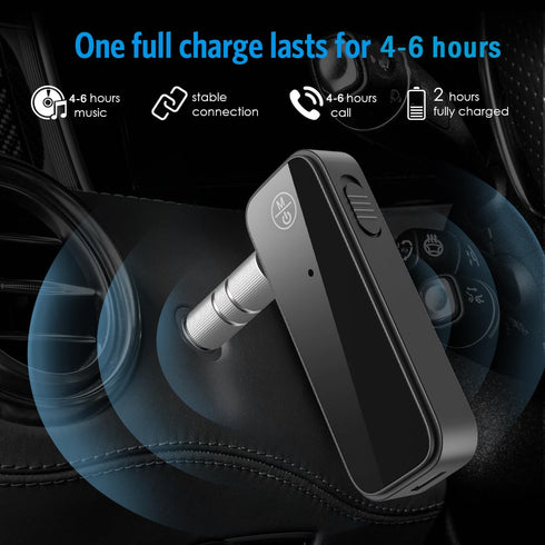 (Newest) Aux Bluetooth 5.0 Adapter for Car, Bluetooth Receiver for Car Home Stereo System and Headphones