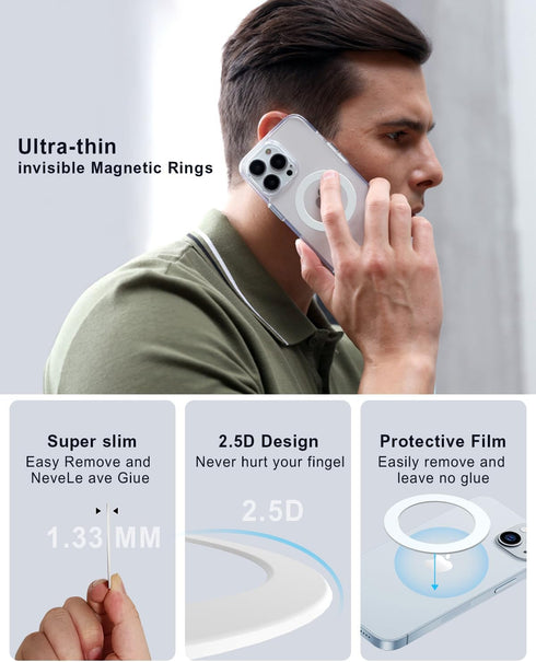 Magnetic Adapter Rings for Kindle Pop Socket Magnetic, Compatible with Magsafe Accessories & Wireless Charging for