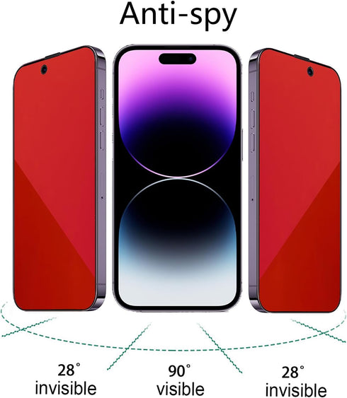 2 Pack Anti-Blue Privacy Tempered Glass for iPhone 14 Pro Max Anti-Spy Screen Protector Anti-Peeping Film Gradient Colorful 6.7 inch