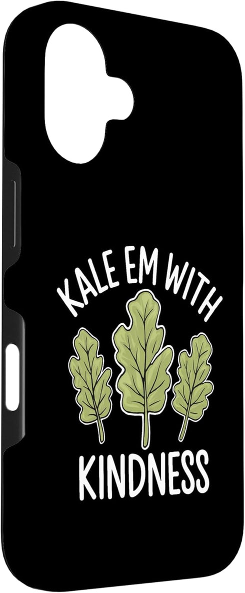 Funny Kale Food Vegan Lover Mens Tee 16 Kale Vegan Funny Kale Em With Kindness Funny Vegetarians Case for iPhone