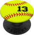 Softball No #13 Jersey Number 13 Ball Catcher & Pitcher Gift PopSockets PopGrip: Swappable Grip for Tablets & Phones