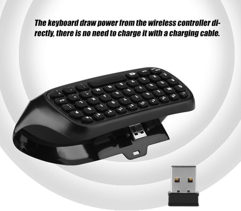 FOSA Chatpad Message Mini Game Keyboard with 2.4G Receiver, Keypad Chat Keyboard with Audio/Headset Jack for Game