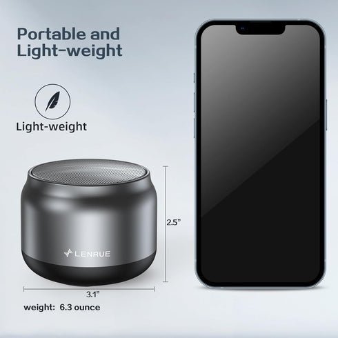 LENRUE Bluetooth Speaker, Mini Wireless Speaker with 5W Clear Sound, 15H Playback Time, Gift for Men/Women/Kids