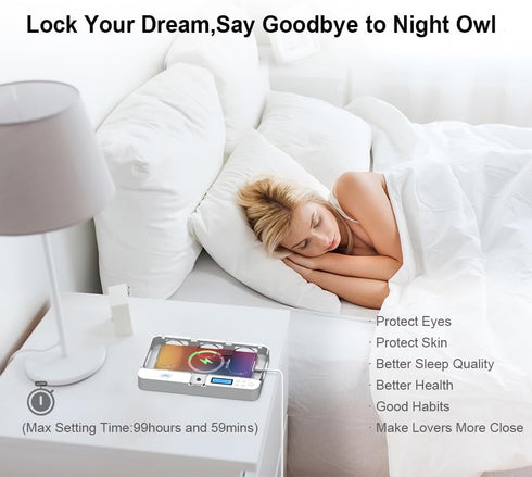 ySky Portable Phone Lock Box with Timer for iPhone and Android Phones, Self-Control Timed Phone Jail Locker to Help