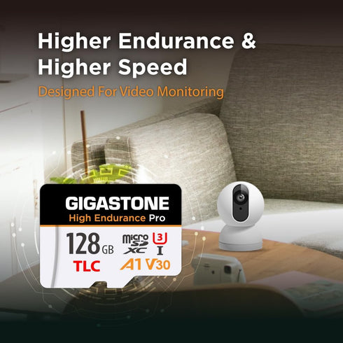 Gigastone 5 128GB 100MB/s, A1 V30 U3 Yrs Free Data RecoveryDash Cam Micro SD Card, TLC High Endurance Pro, Speed Up