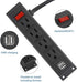 Wall Mount Power Strip with 4 Outlets, 2 USB Ports, 6FT Power Cord for Workbench, Nightstand, Dresser