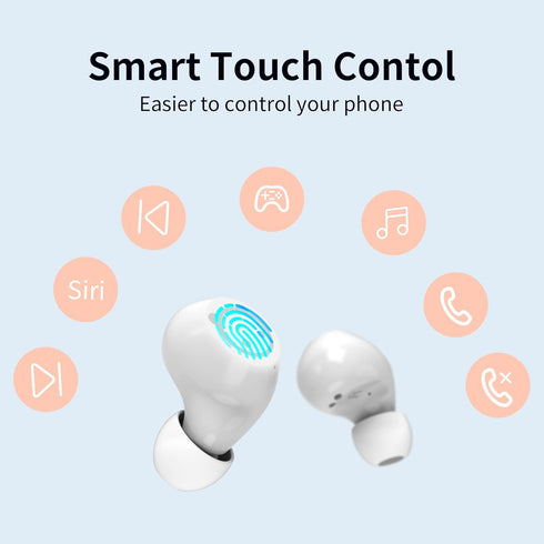 Pink Wireless Earbuds for Girls, Bluetooth 5.3 with Built-in Mic, 36H Playtime, IPX5 Waterproof, LED Display for Sports