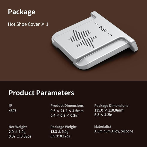 SmallRig Hot Shoe Cover for FUJIFILM X100VI, X100V, X-T4, X-T3, X-E4, X-T50, X-T30, Silver