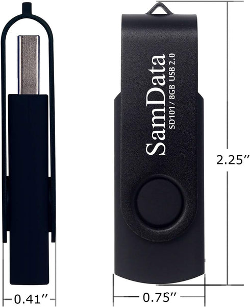 USB Flash Drive 8GB 1 Pack, USB 2.0 Thumb Drive Swivel Memory Stick with Led Indicator for Data Storage