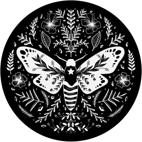 Magical Moth Goth Line Art PopSockets Swappable PopGrip