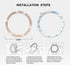 Luxury Rhinestone Diamond Steel Metal Strap with Bezel Ring Case Cover Replacement Bracelet, Compatible with Samsung