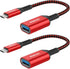 NIMASO USB C to USB 3.1 Adapter 2 Pack - OTG Cable Type C Male to USB Female Compatible with iPhone 15/15 Pro/15