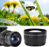 Telephoto Lens, 58MM 2X Magnification Aluminium Alloy Teleconverter for 58mm Diameter and 18-55 Focal Length Lens