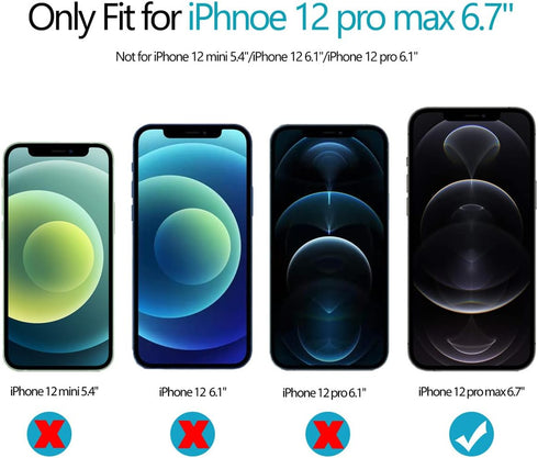 Suoman 3-Pack iPhone 12 Pro Max Camera Lens Protector, 9H Tempered Glass, Metal Frosted Cover, Diamonds-Silver