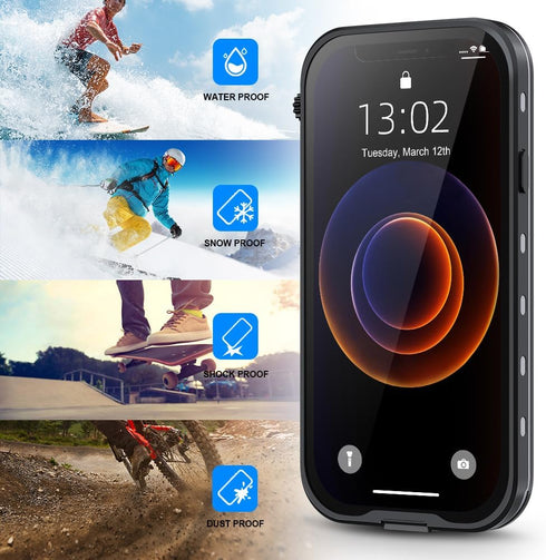 IP68 Waterproof Case for iPhone 12 Mini, Full Coverage Protective Shockproof/Dustproof Phone Case with Screen Protector