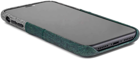 Dockem Wallet Case for iPhone 11 - Built-in Metal Plate for Magnetic Mounting & 2 Card Holders, Green & Grey