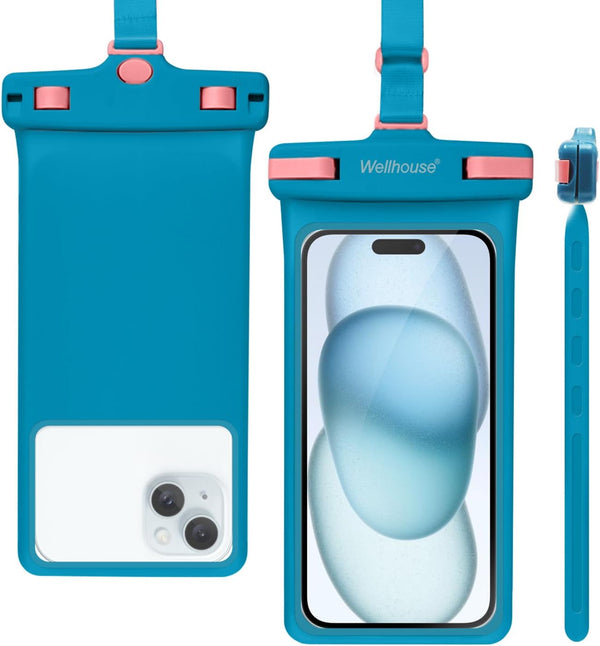 wellhouse Waterproof Phone Pouch, Case for iPhone 16 15 14 13 12 Pro Max, IPX8 Dry Bag Beach Essentials