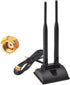 Eightwood WiFi Antenna with RP-SMA Male Connector, 2.4GHz 5GHz Dual Band Magnetic Base