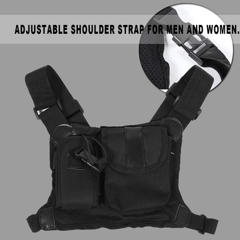 Radio Chest Bag, Universal Hands Radio Chest Harness Carry Case Pocket Pack Holster for Two Way Radio