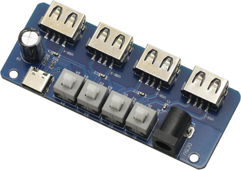 GODIYMODULES 5V 4-Way Power Expansion Module Button Control Power Supply USB Distribution Board Power Supply Hub