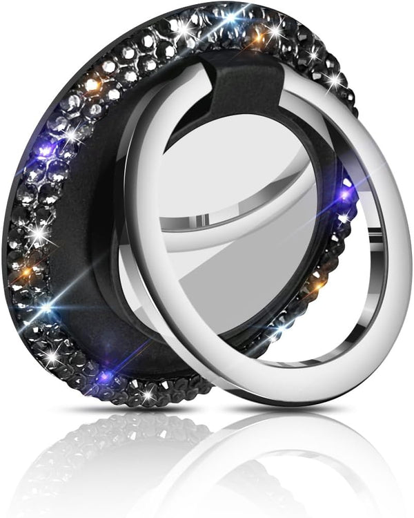 Bling Crystal Rhinestone Cell Phone Ring Holder Grip, 360° Rotation Ultrathin Finger Stand Compatible with iPhone