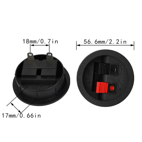 Round Speaker Terminal Cup 4PCS Round Express Spring Clip Double Binding Post Screw Wire Car Subwoofer Speaker Wire Terminal Connector WP2-9