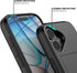 Nvollnoe 17 6.3 inch(Black) Compatible with iPhone Case with Card Holder Dual Layer Heavy Duty Protective Shockproof