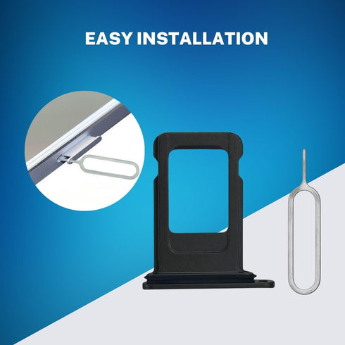 SIM Card Tray Replacement for iPhone 11 (Black) - Compatible with A2221, A2111, A2223 - Includes Eject Pin Tool