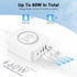 Multiple USB Charging Station, 60W Fast Charging USB C Block with 15W Wireless Charger, Multi Port Wall Plug