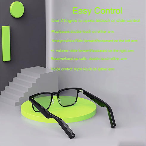 Smart Glasses for Men, Bluetooth Glasses, Audio Glasses, Support Adjust Volume, 6H Working Time, Hands-free Music Call