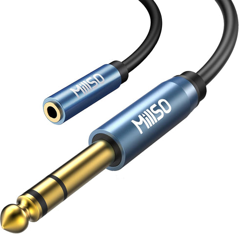 MillSO 1/4 to 3.5mm Headphone Adapter, TRS 6.35mm Male to 3.5mm Female Stereo Jack Audio Adapter